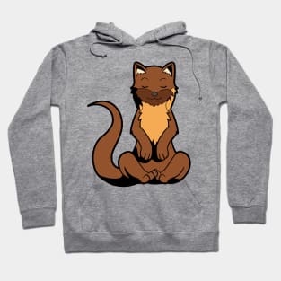 Cartoon ferret meditates with yoga Hoodie